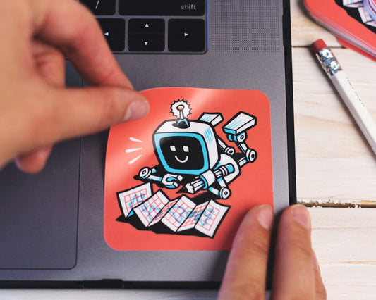 Klistermärken med runda hörn i olika storlekar